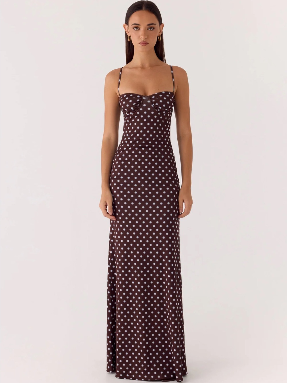 Vamonos Maxi Dress - Chocolate Blue Dot